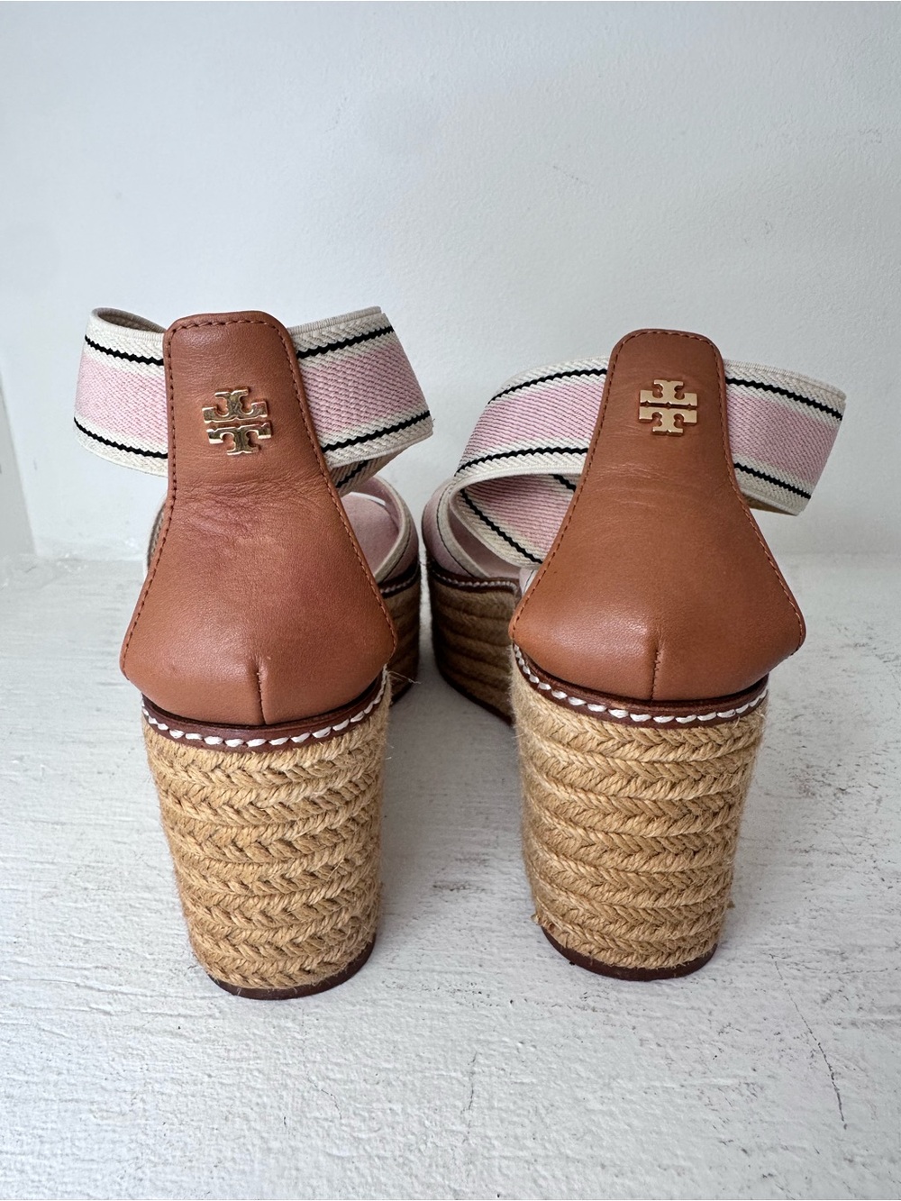 Tory Burch Pink Espadrille Wedge Sandals - Picture 4 of 7